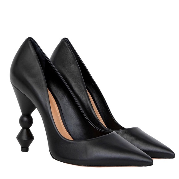 Black Leather Pumps - Picture 2 of 3